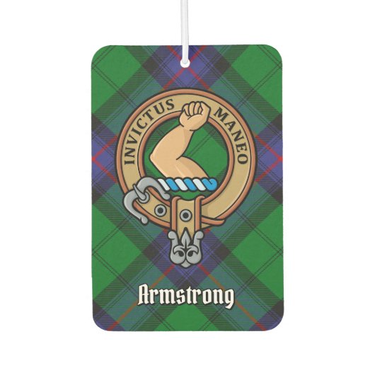 Clan Armstrong Crest over Tartan Air Freshener Luchtverfrisser (Voorkant)