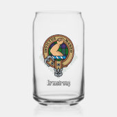 Clan Armstrong Crest over Tartan Blikvorm Glas (Voorkant)