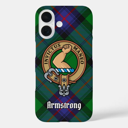Clan Armstrong Crest over Tartan Case-Mate iPhone Case (Achterkant)