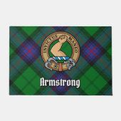 Clan Armstrong Crest over Tartan Deurmat (Voorkant)