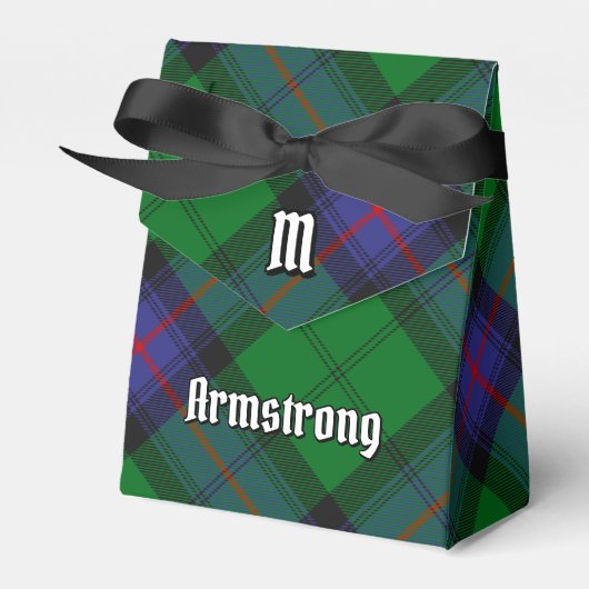 Clan Armstrong Crest over Tartan Favor Box Bedankdoosjes (Voorkant Zijde)