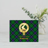 Clan Armstrong Crest over Tartan Folie Uitnodiging Briefkaart (Staand Voorkant)