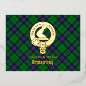 Clan Armstrong Crest over Tartan Folie Uitnodiging Briefkaart (Voorkant)