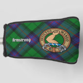 Clan Armstrong Crest over Tartan Golf Head Hoesje Golfheadcover (Voorkant)