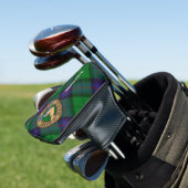 Clan Armstrong Crest over Tartan Golf Head Hoesje Golfheadcover (Insitu)
