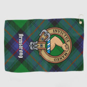 Clan Armstrong Crest over Tartan Golf Towel Golfhanddoek (Horizontaal)