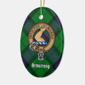 Clan Armstrong Crest over Tartan Keramisch Ornamen Keramisch Ornament (Links)