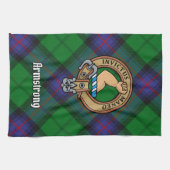 Clan Armstrong Crest over Tartan Kitchen Towel Theedoek (Horizontaal)