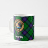 Clan Armstrong Crest over Tartan Koffiemok (Voorkant links)