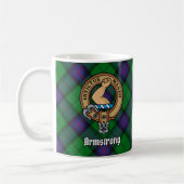 Clan Armstrong Crest over Tartan Koffiemok (Links)
