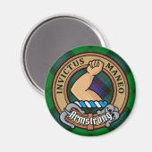 Clan Armstrong Crest over Tartan Magneet (Voorkant / Achterkant)