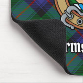 Clan Armstrong Crest over Tartan Muismat (Hoek)