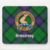 Clan Armstrong Crest over Tartan Muismat (Voorkant)