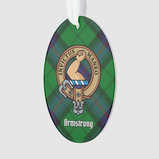 Clan Armstrong Crest over Tartan Ornament (voorkant)