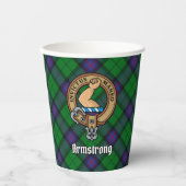 Clan Armstrong Crest over Tartan Paper Cups Papieren Bekers (Voorkant)