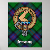 Clan Armstrong Crest over Tartan Poster (Voorkant)