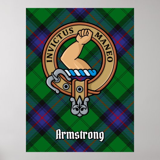 Clan Armstrong Crest over Tartan Poster (Voorkant)