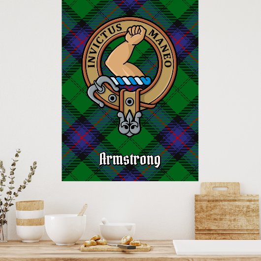 Clan Armstrong Crest over Tartan Poster (Keuken)