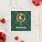 Clan Armstrong Crest over Tartan Servet (Insitu)