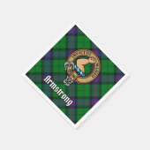 Clan Armstrong Crest over Tartan Servet (Hoek)