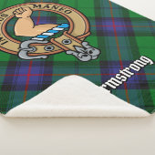 Clan Armstrong Crest over Tartan Sherpa Deken (3/4)