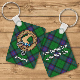 Clan Armstrong Crest over Tartan Sleutelhanger
