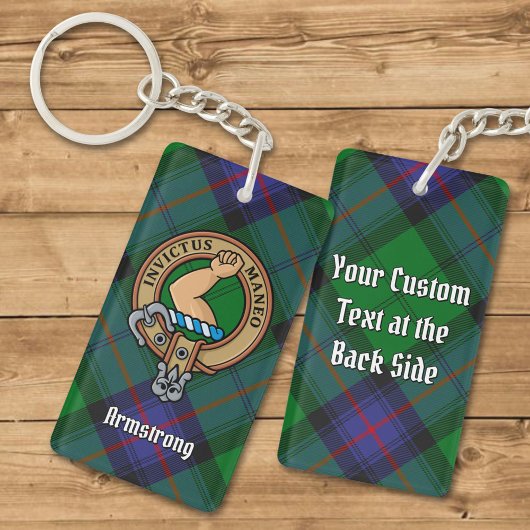 Clan Armstrong Crest over Tartan Sleutelhanger