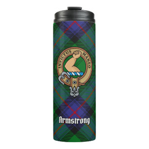 Clan Armstrong Crest over Tartan Thermosbeker