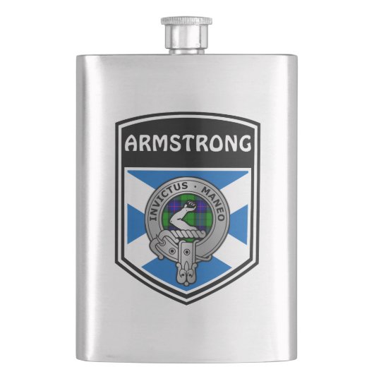 Clan Armstrong Crest & Tartan Flacon (Voorkant)