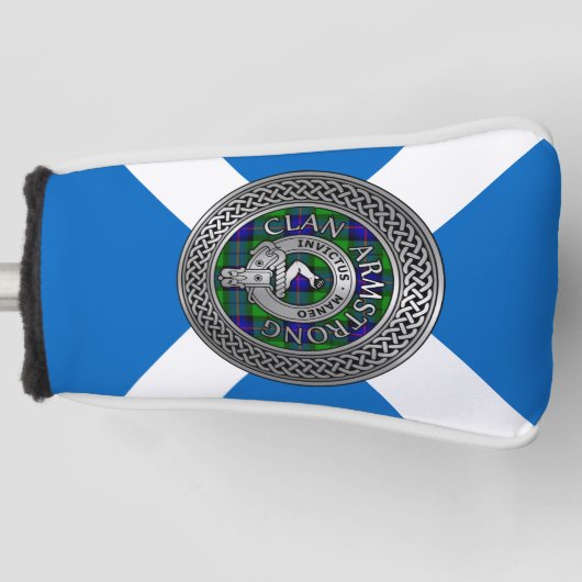 Clan Armstrong Crest & Tartan Knot Golfheadcover (Voorkant)