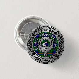 Clan Armstrong Crest & Tartan Knot Ronde Button 3,2 Cm