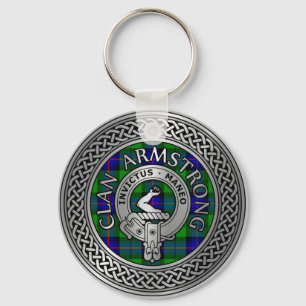 Clan Armstrong Crest & Tartan Knot Sleutelhanger
