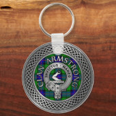 Clan Armstrong Crest & Tartan Knot Sleutelhanger (Voorkant)