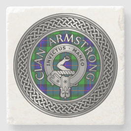 Clan Armstrong Crest & Tartan Knot Stenen Onderzetter