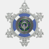 Clan Armstrong Crest & Tartan Knot Tin Sneeuwvlok Ornament (Voorkant)