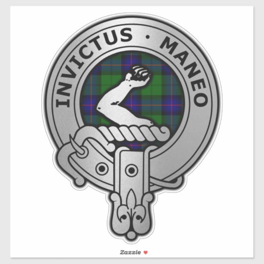 Clan Armstrong Crest & Tartan Sticker (Vel)