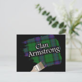 Clan Armstrong Schotse Tartan verfborstel Briefkaart (Staand voorkant)