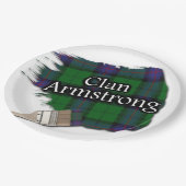 Clan Armstrong Scottish Tartan Paint Brush Papieren Bordje (Gekanteld)
