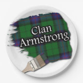 Clan Armstrong Scottish Tartan Paint Brush Papieren Bordje (Voorkant)