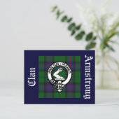 Clan Armstrong Tartan & Crest Badge Briefkaart (Staand voorkant)