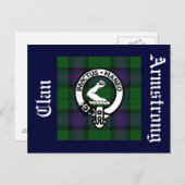 Clan Armstrong Tartan & Crest Badge Briefkaart (Voorkant / Achterkant)