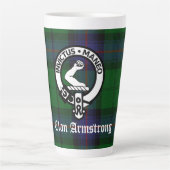Clan Armstrong Tartan & Crest Badge Latte Mok (Voorkant)