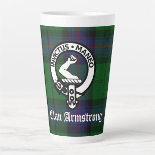 Clan Armstrong Tartan & Crest Badge Latte Mok