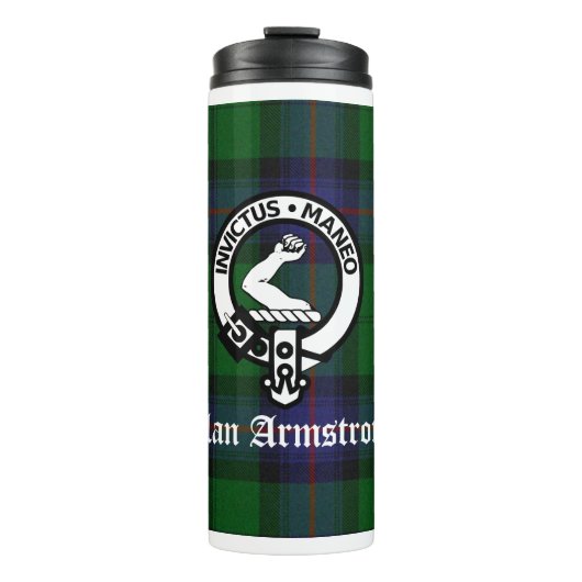 Clan Armstrong Tartan & Crest Badge Thermosbeker (Voorkant)