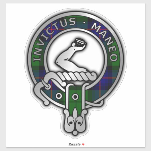 Clan Armstrong Tartan Crest Sticker (Vel)