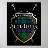 Clan Armstrong Tartan Scottish Shield & Swords Poster (Voorkant)