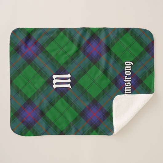 Clan Armstrong Tartan Sherpa Blanket Deken (Voorkant (horizontaal))