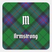 Clan Armstrong Tartan Square Sticker (Voorkant)
