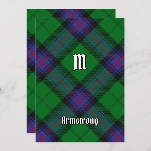 Clan Armstrong Tartan Uitnodiging (Voorkant / Achterkant)
