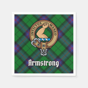 Clan Armstrong Wapen over Tartan Servet